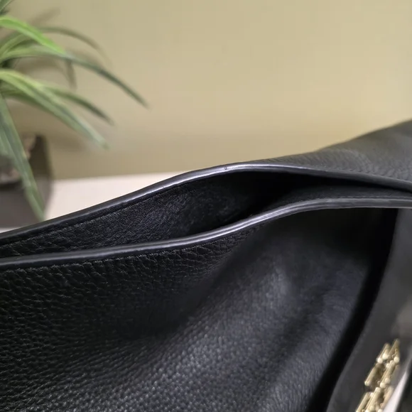 Tory BurchBritten Black Leather Hobo Bag